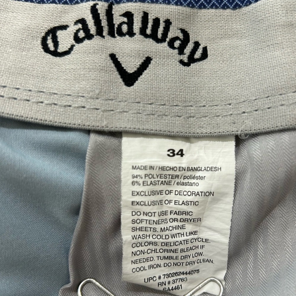 Callaway Men Golf Shorts Size 34 Opti-Dri Media Pocket Moisture Wick Color Blue - Picture 7 of 7